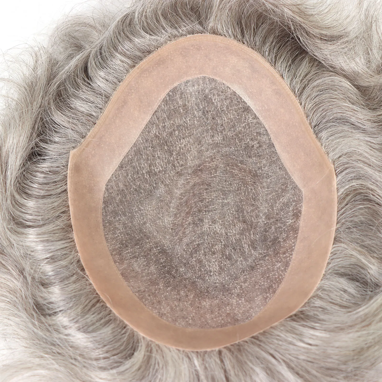 #580 Men's Toupee Male Wig Hairpiece Human Hair Systems Poly