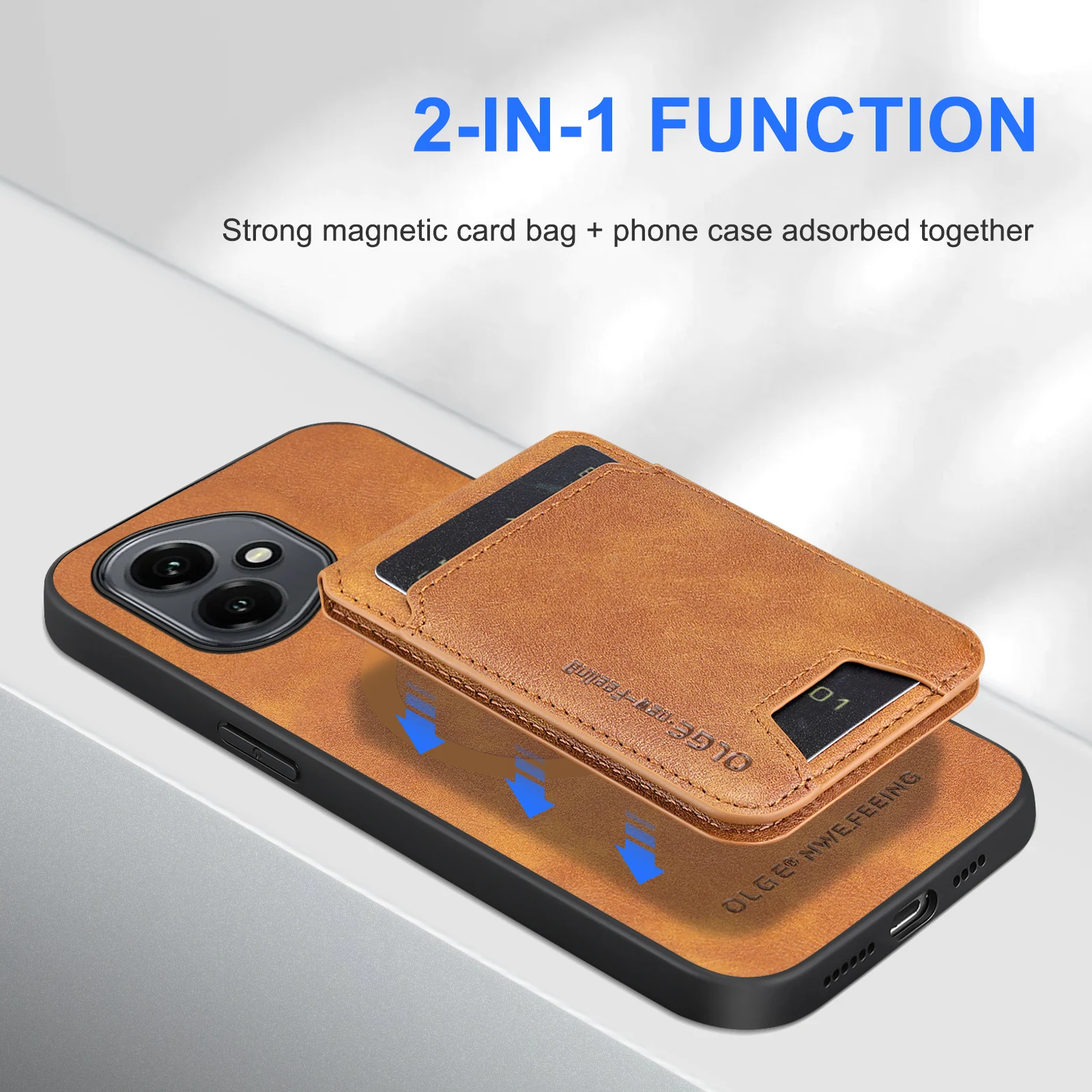 Magnetic Leather Wallet Card Holder Case with Stand Feature