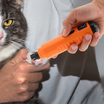5 Gears 8H Hair Low Noise Paw Trimmer- Rechargeable - Cordless Quiet Nail Grinder Shaver with Lights for Cats and Other Pets 1