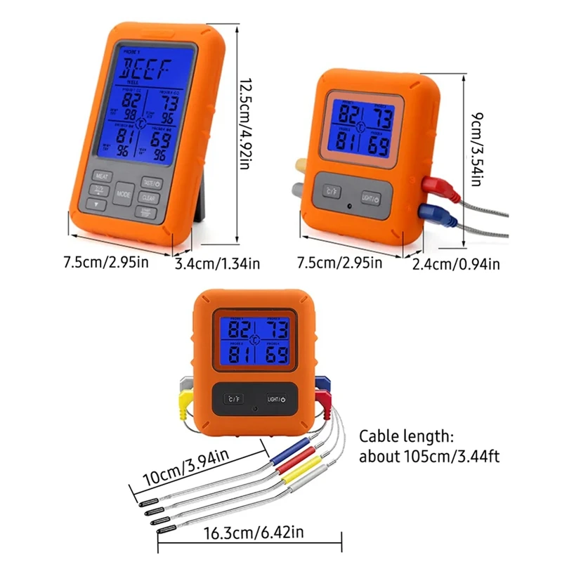 Digital Barbecue Meat Thermometer Thormometer For Oven Thermomet With Timer Meat  Probe Cooking Kitchen Thermometer For Meat - AliExpress