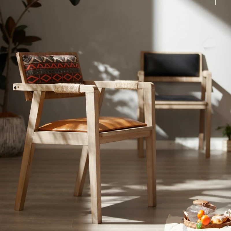

Vintage Apartment Dining Chair Comfortable Wood Designer Study Lounge Chairs Dining Benches Chaises Salle Manger Home Furniture