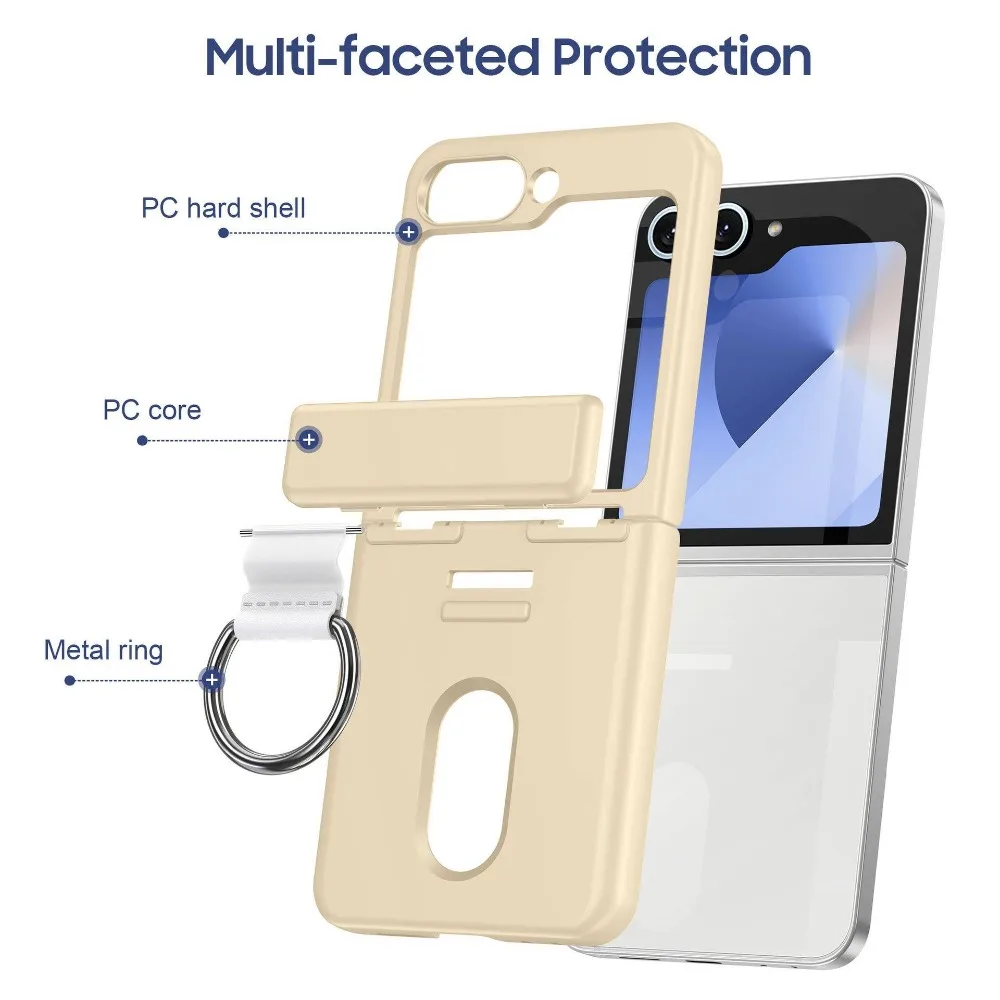 Luxury Ring Holder Card Slot Matte Wallet Case - Hard Shockproof Cover