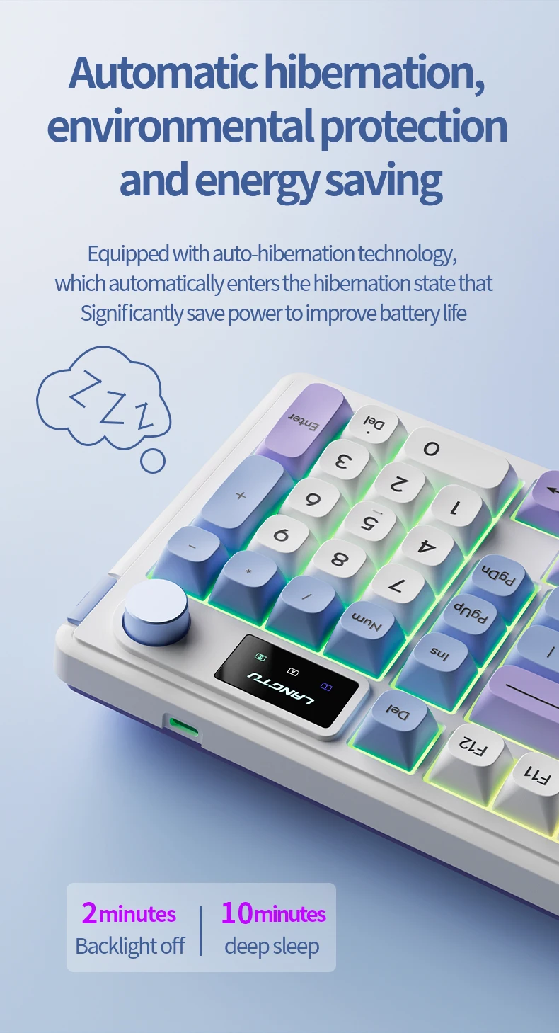 Langtu-L98 Teclado mecânico sem fio Gaming, teclado