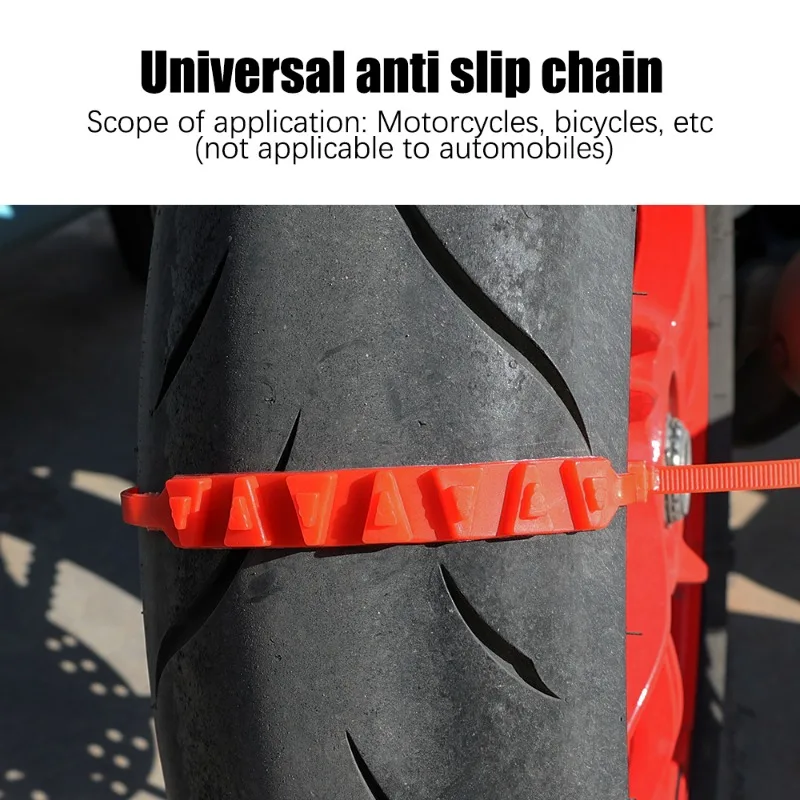 Anti-Skid Snow Chains 5-1pcs FOR Motorcycles Bicycles Winter Tire Wheels Non-slip Cable Ties Motorbike Emergency Tire Chain Tool