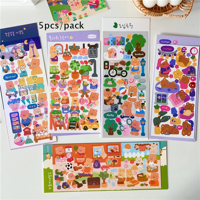 SKYSONIC 2/4/5/6/8pcs/10pcs Full Set Series Decorative Stickers Idol Card Album Scrapbooking Sticker Korean Stationery Suppliers 5pcs set