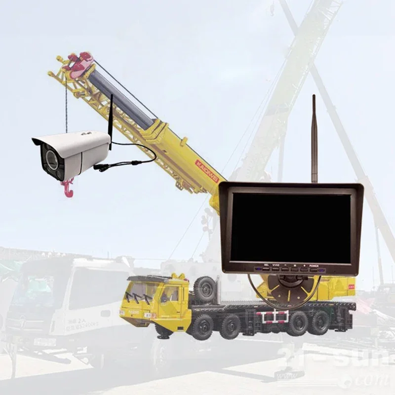 30배 줌 2MP 보안 카메라 2.4GHz 디지털 무선 네트워크 10.1인치 시스템 차량용 카메라 휠 크레인 건설 현장용