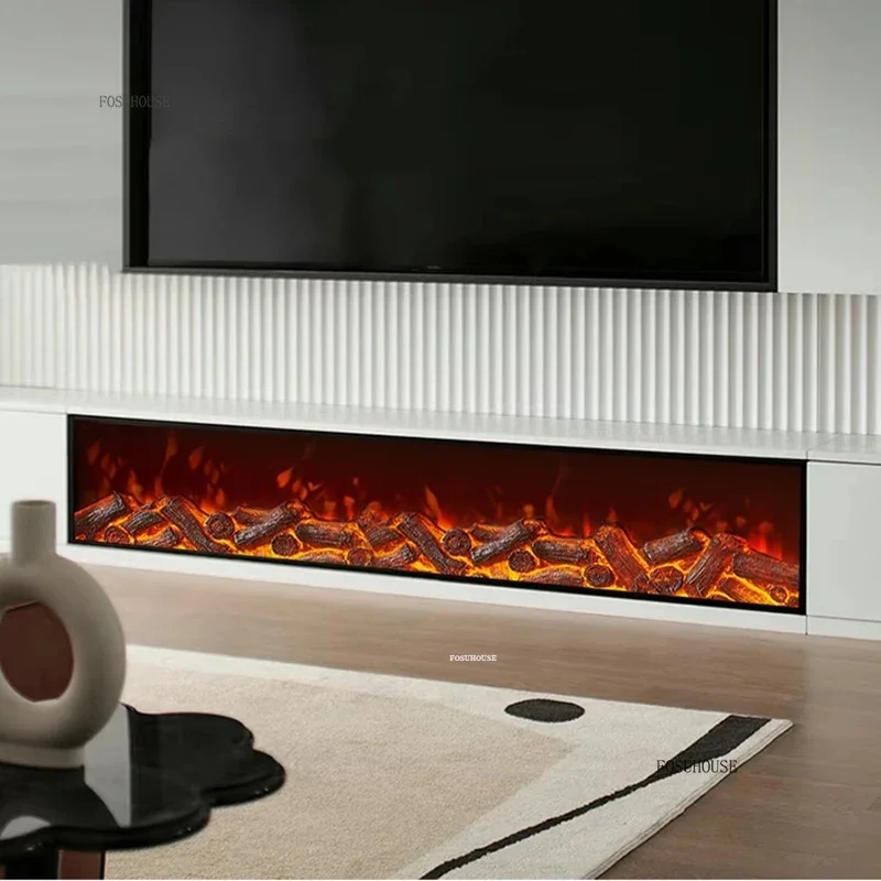 Nordic Fireplace Core with Fire Imitation Living Room Decoration Fireplaces Light Luxury Embedded Decorative Electric Fireplace