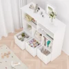Kids Bookshelf Toy Storage Cabinet with 3 Movable Drawers & Hidden Wheels Toy Chest with 6 Storage Cubbies Toy Storage Organizer 3