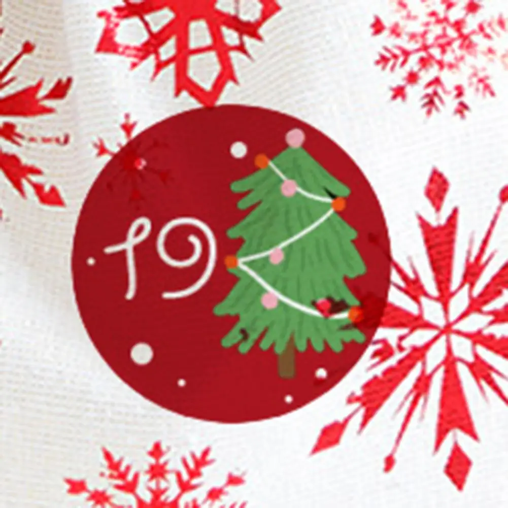 christmas Countdown Stickers 1-24 Round Christmas Label Sticker Festival Food Packaging Bag Decals for Envelopes Luggage Laptop