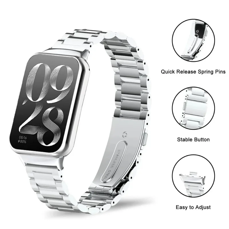Premium Stainless Steel Bracelet Strap for Smartwatches - Elegant Replacement Band Accessories