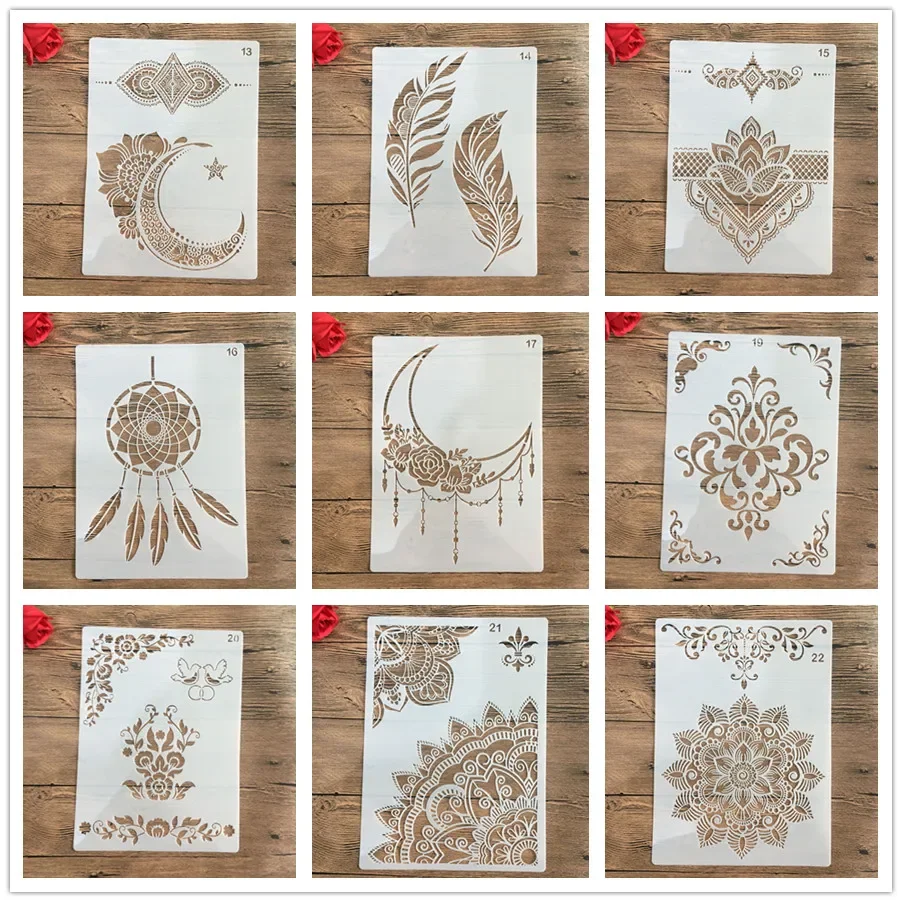 

A4 29 * 21cm Mandala DIY Stencils Wall Painting Scrapbook Coloring Embossing Album Decorative Paper Card Template cake Stencil