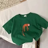 1-6 Age Children's Clothes Solid Color Printed Animal Kids Tees Tops Short-sleeved Summer Clothing Loose Fashion Girls T Shirts 3