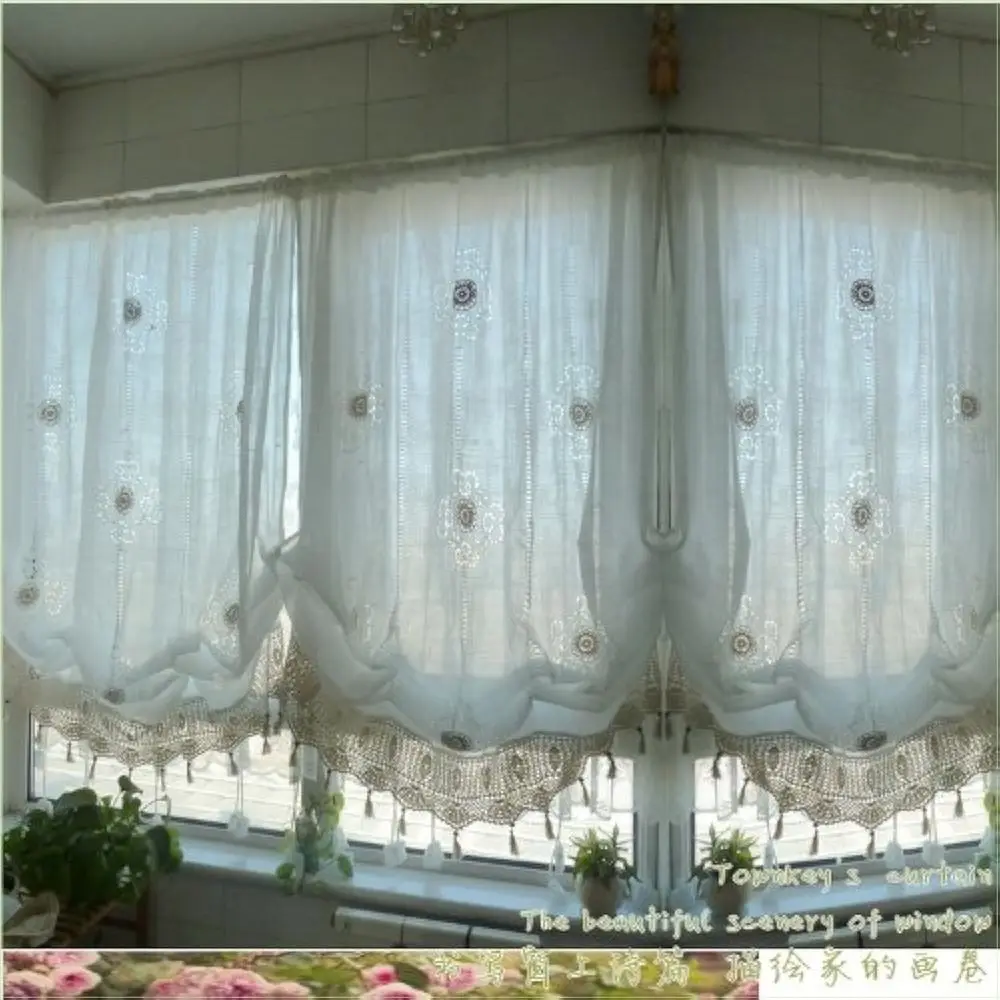 Cortinas Ajustables Estilo Pastoral para Sala de Estar, Cortinas de Globo para Sala de Estar