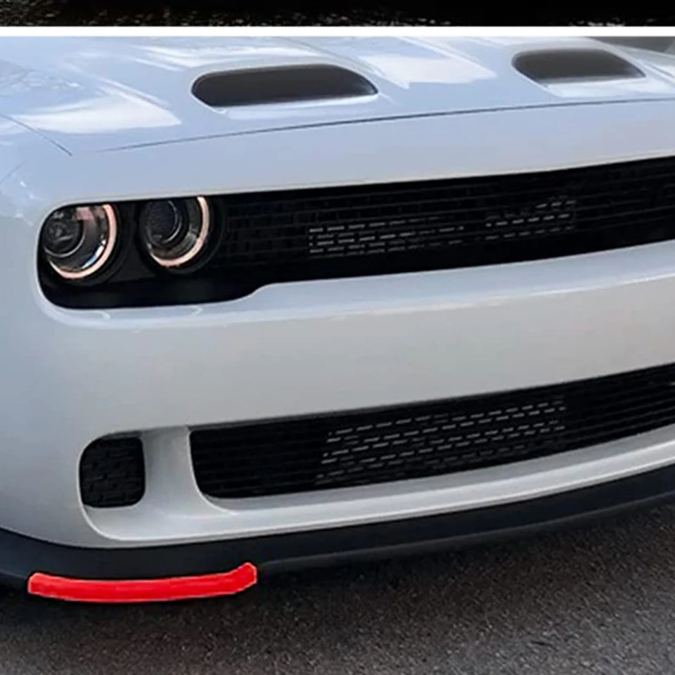 2 個カーボンファイバーフロントバンパーリップスプリッタープロテクターダッジチャレンジャー SRT 2015-2021 左右バンパー ダッジ  フロントバンパースプリッタープロテクターリップスポイラーディフ??ューザーガードカバー チャレンジャー SRT ヘルキャット 2015 アップ ..., image size:960x960