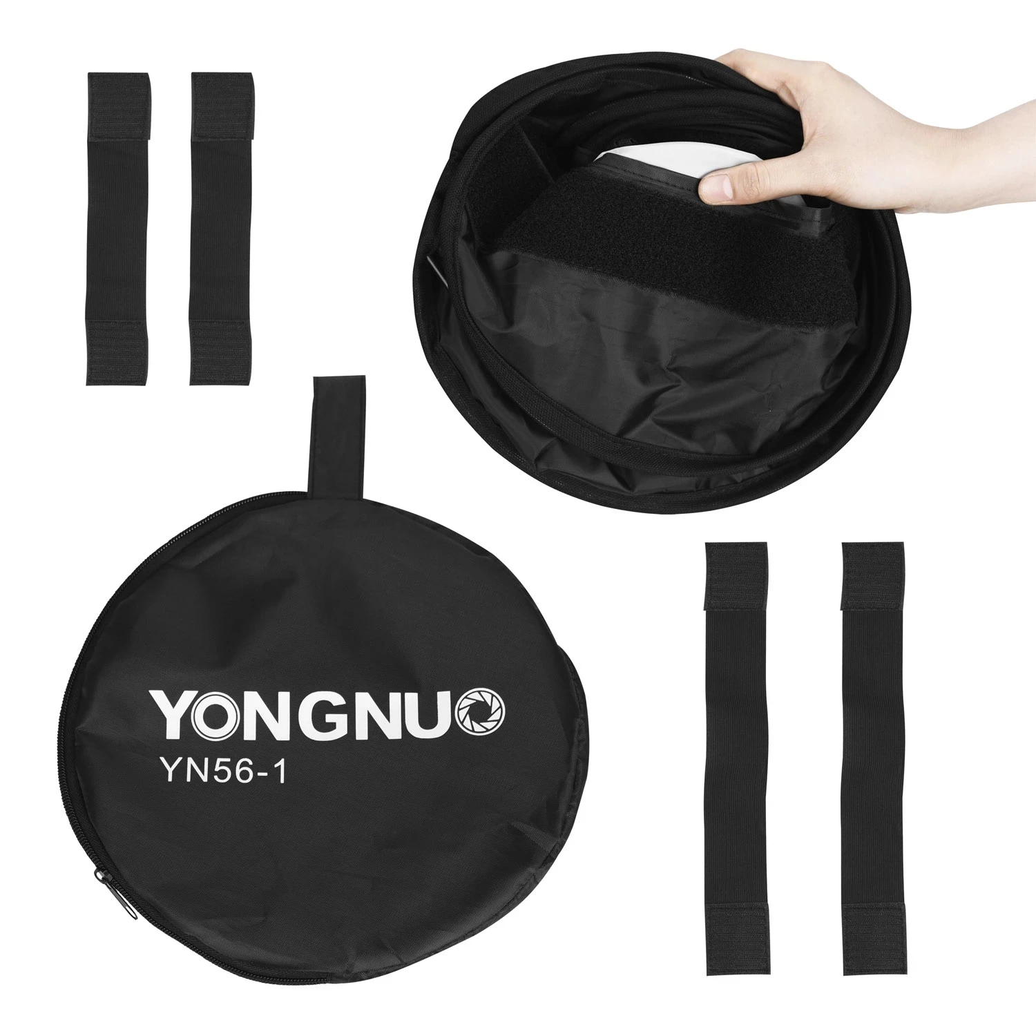 YONGNUO 라운드 소프트박스 디퓨저 YONGNUO YN600 YN900 YN300 YN300III 시리즈용 휴대용 접이식 LED 비디오 라이트 패널 소프트 필터