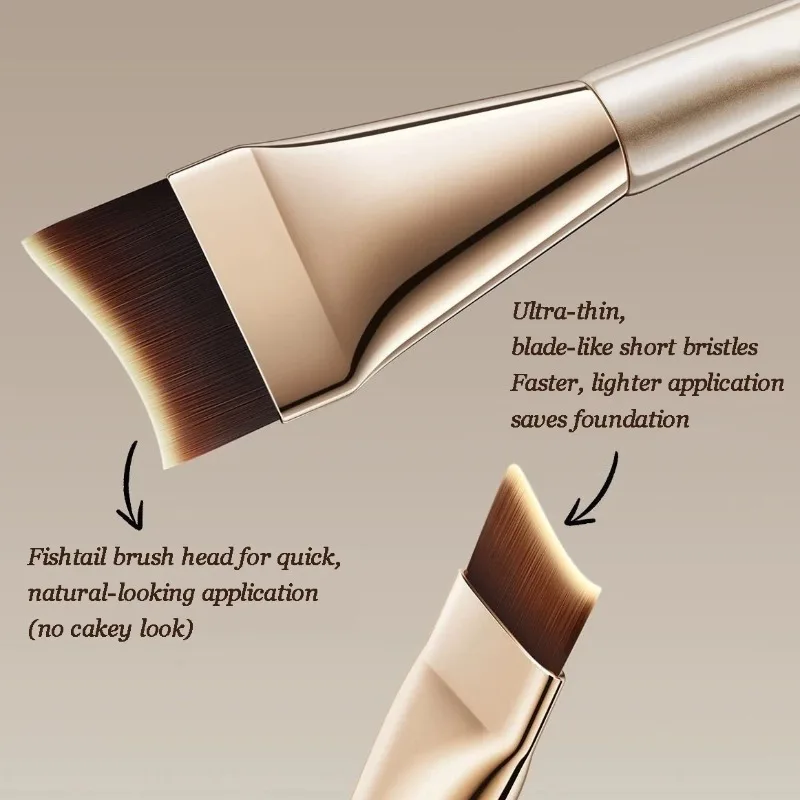 1/2Pcs Ultra-thin One-line Foundation Brush Crescent-shaped Brush Paint-free and Traceless Soft Bristle Professional Beauty Tool 4