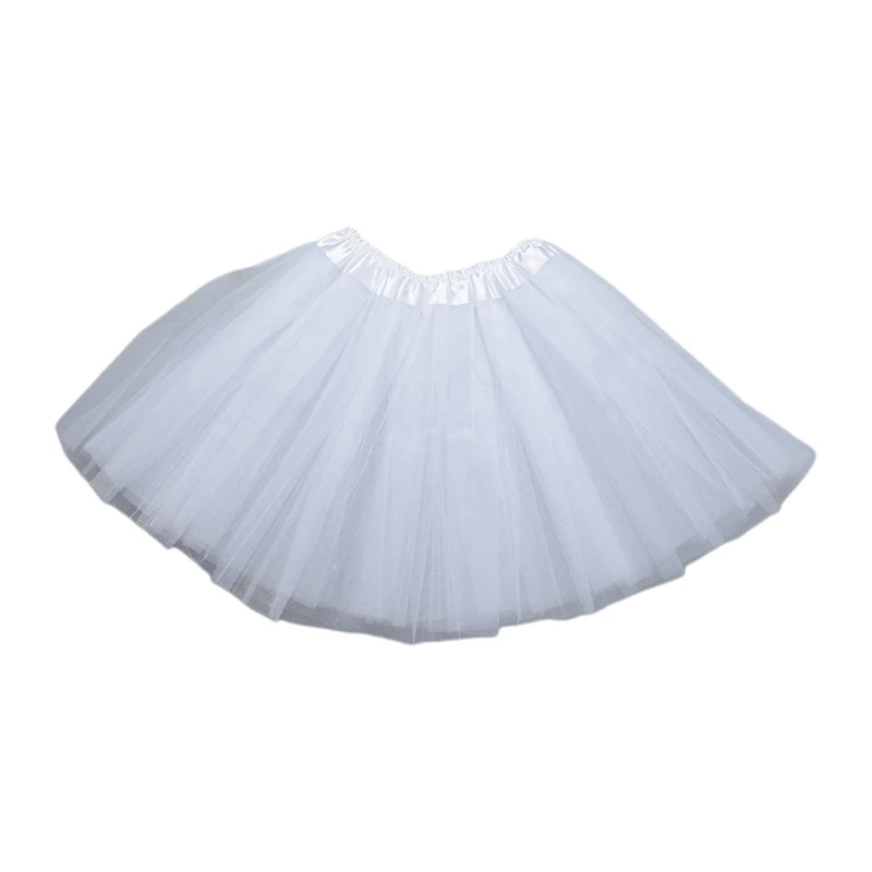 Women Adult 80s Vintage Tulle Skirt Layered Short Ballet Mesh Petticoat 4