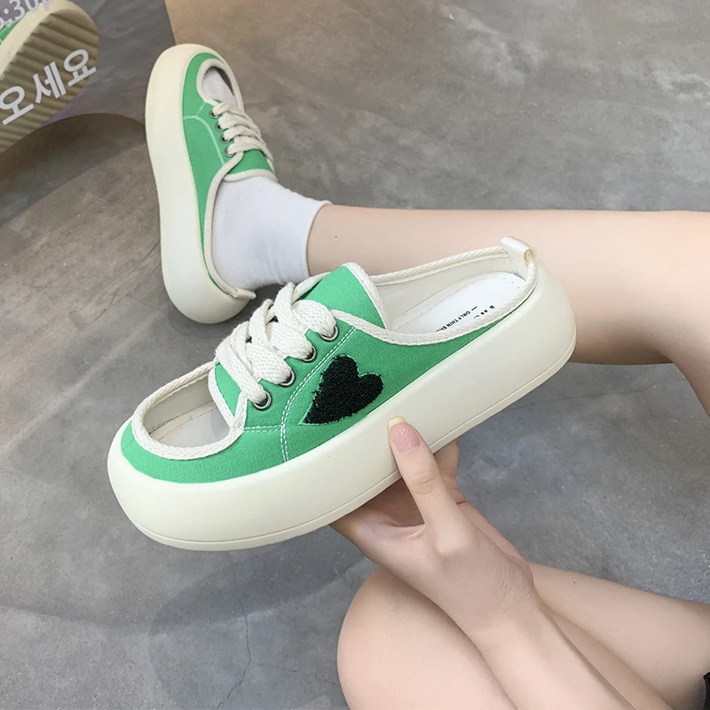 2022 New Fashion Women's Canvas Slippers Platform Shoes Casual Classic Solid Color Women's Casual Shoes Low-top Flat Sneakers