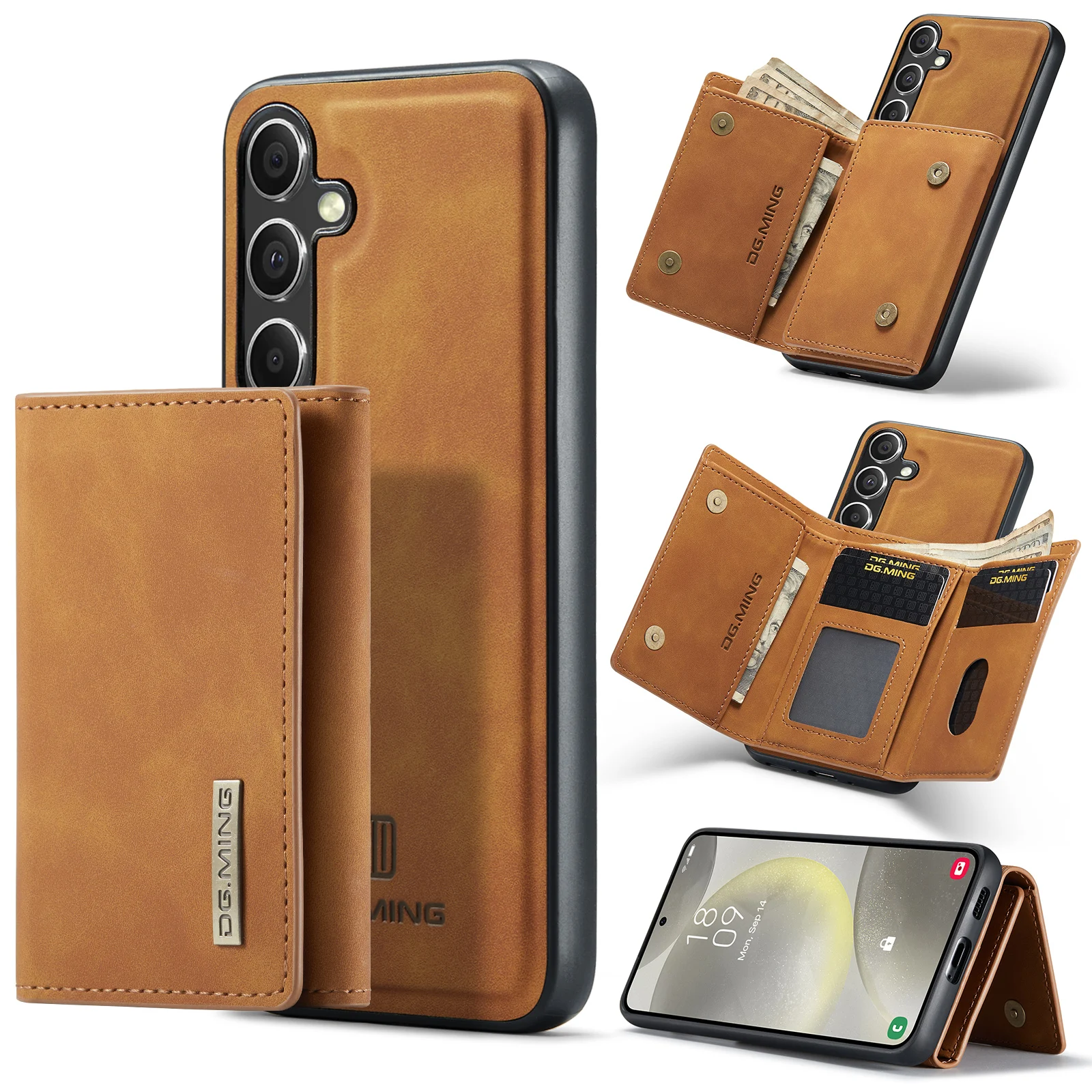 Premium Detachable Leather Magnetic Wallet Case by DG.MING