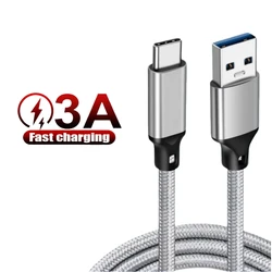 3A Fast Charging USB Type C Cable For Samsung Xiaomi Huawei USBC Type-C Charger Origin Mobile Phone Cord Short Long 0.2m 2m 3m