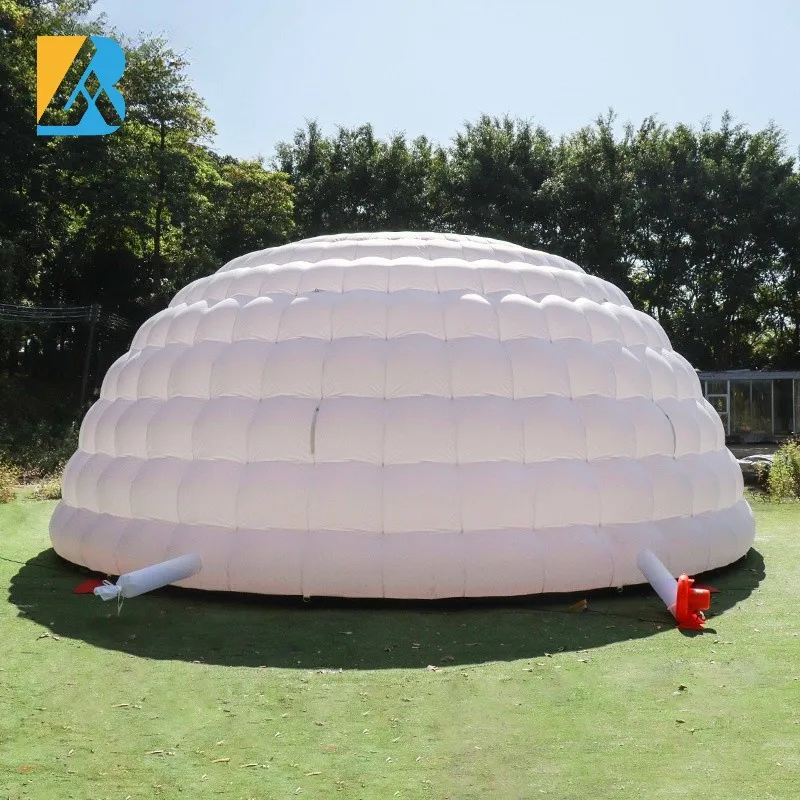 Built 8 Meters White Inflatable Geodesic Dome Tent for Party Event Planner Toys