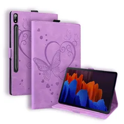Premium Protective Case for Samsung Galaxy Tab 12.4 and 11 Tablets (Purple butterfly)