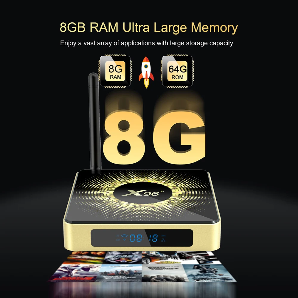 X96 X10 Amlogic S928X-J TV 박스 8GB RAM 64GB ROM 지원 8K USB3.0 Wifi6 BT1000M LAN Google 음성 입력 셋톱 박스