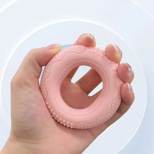 Colorful Silicone Hand Grip Strengthener, Double Strength Finger Exerciser, Forearm Rings Squeezer Grippers For Finger Massage 4