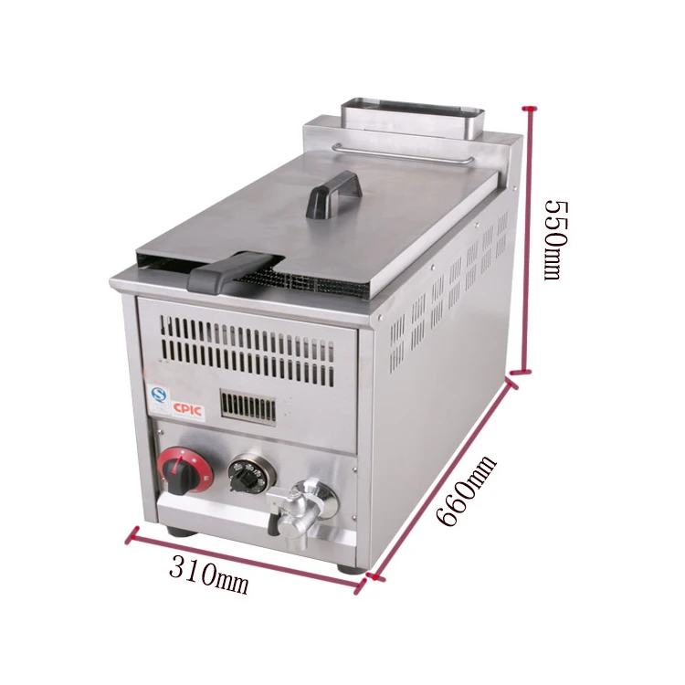 Commercial lpg gas chicken chips frying machine restaurant deep fryers for sale 2
