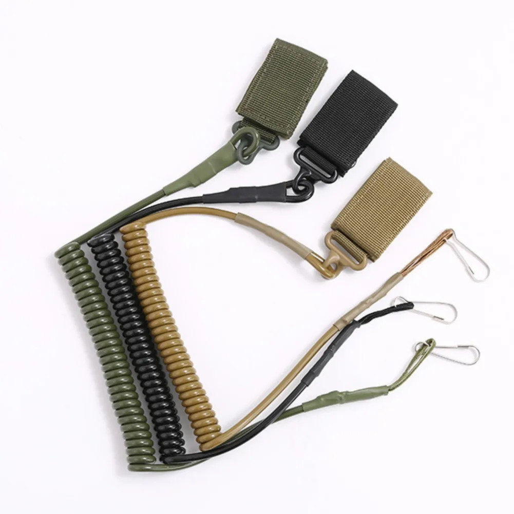 

Tactical Lanyard Multi-purpose Spring Rope Sling Adjustable Hunting Strap Outdoor Climbing Safety Anti-lost Sling Straps