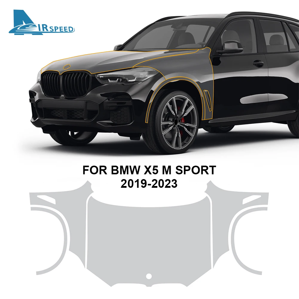 

Для BMW X5 M SPORT 2019-2023 автомобильный двигатель дверь брызговик задний ТПУ Прозрачная пленка защита от столкновений краска для кузова автомобиля PPF защитная пленка