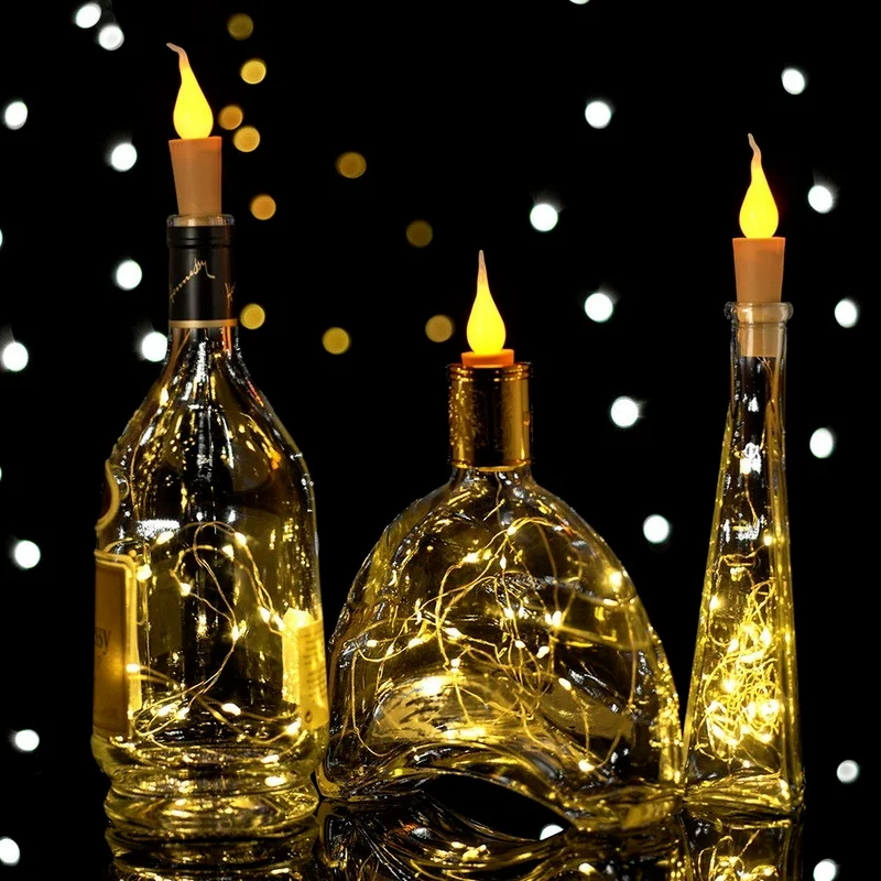 90cmLedCandleStringLightCandleWineBottleCorkBatteryPowered