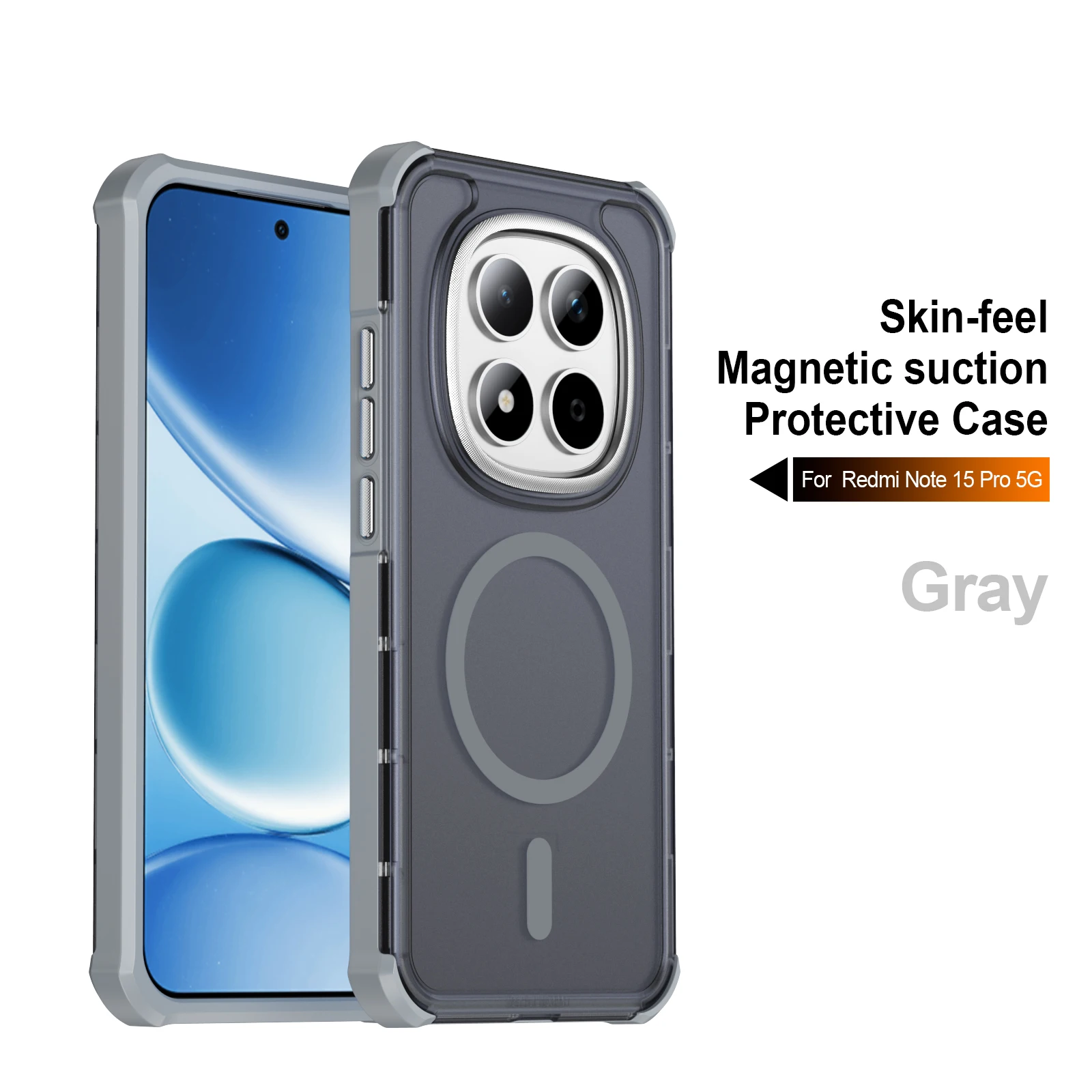Enhanced Shockproof Matte Magnetic Phone Case with Magsafe Wireless Charging Compatibility