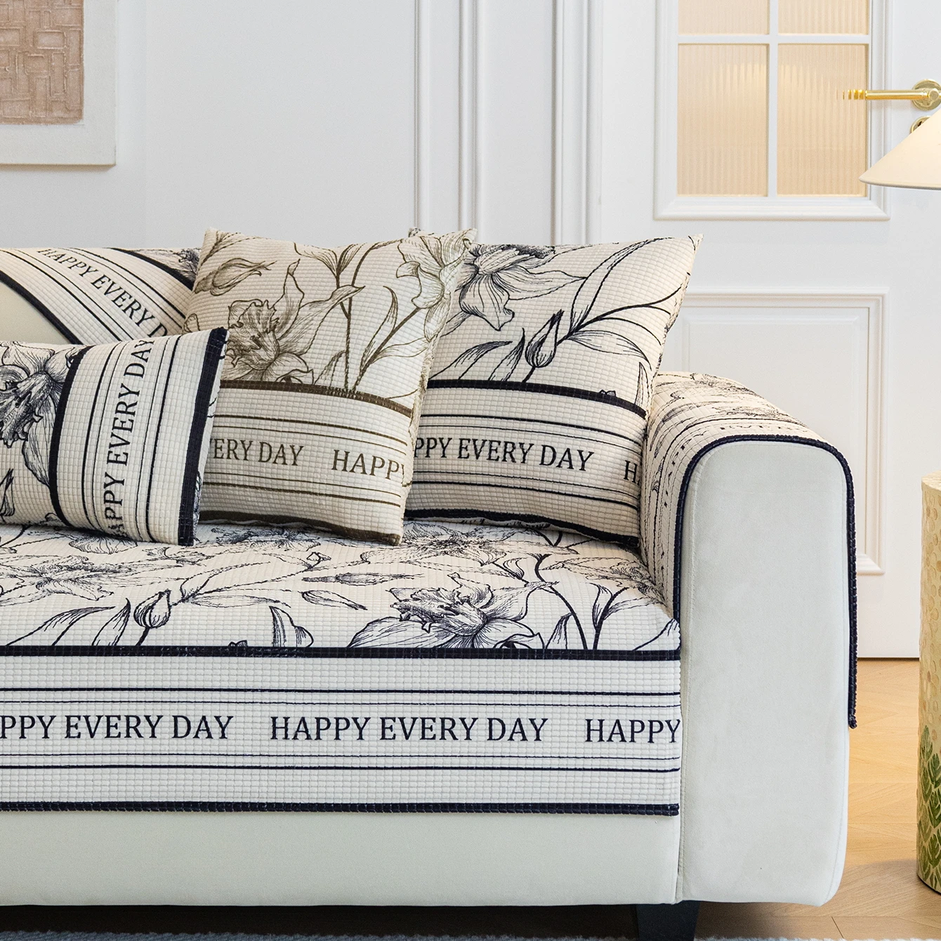 1pc accessible luxury simple corn kernel sofa cushion for all seasons, anti-scratch and anti-slip seat cushion to protect sofa, living room special cushion cover 4