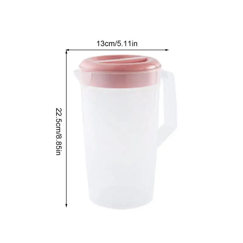 휴대용 손잡이 및 뚜껑이 있는 2000ml 측정 투수, 대용량 액체 측정 컵, 내구성 있는 투명 음료 주전자