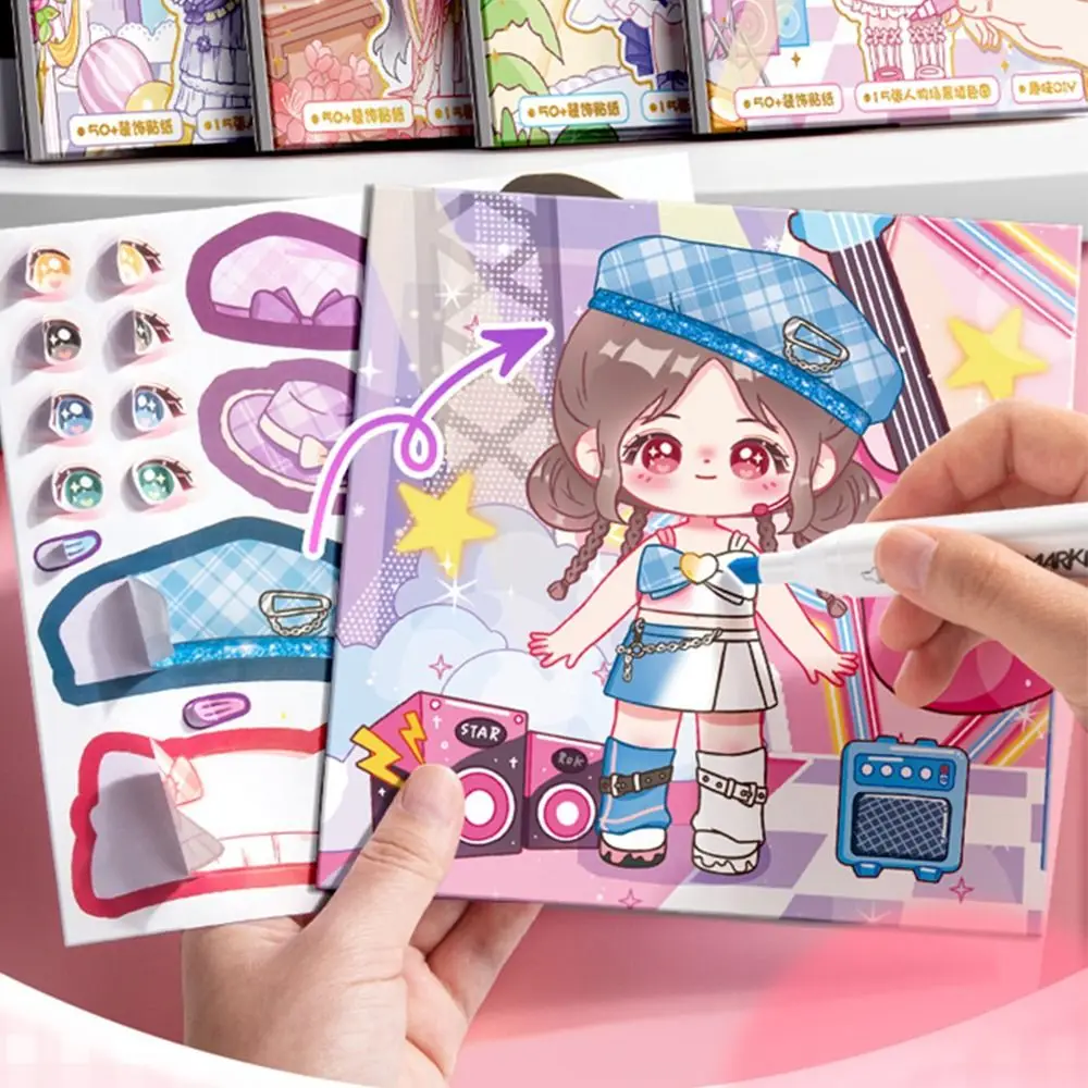 

Paper Kids Princess Stickers Book Reusable Sticker Color Cognition DIY Painting Toys Make Your Own Princess Sticker