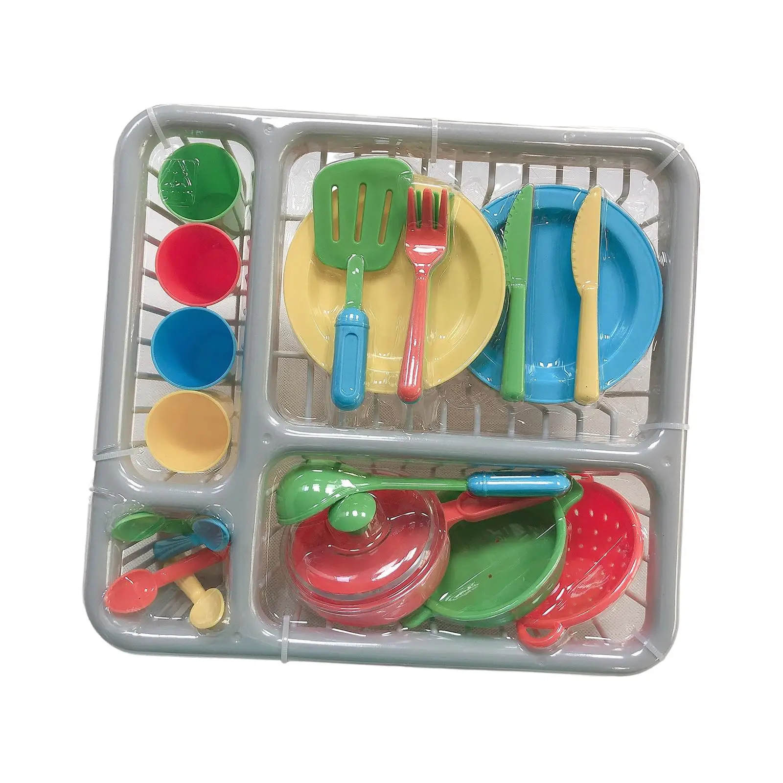 28 Pieces Kids Toy Plates and Dishes for Kitchen Playset Child Cookware Set for Kids Party Toy Children Preschool Birthday Gift 2