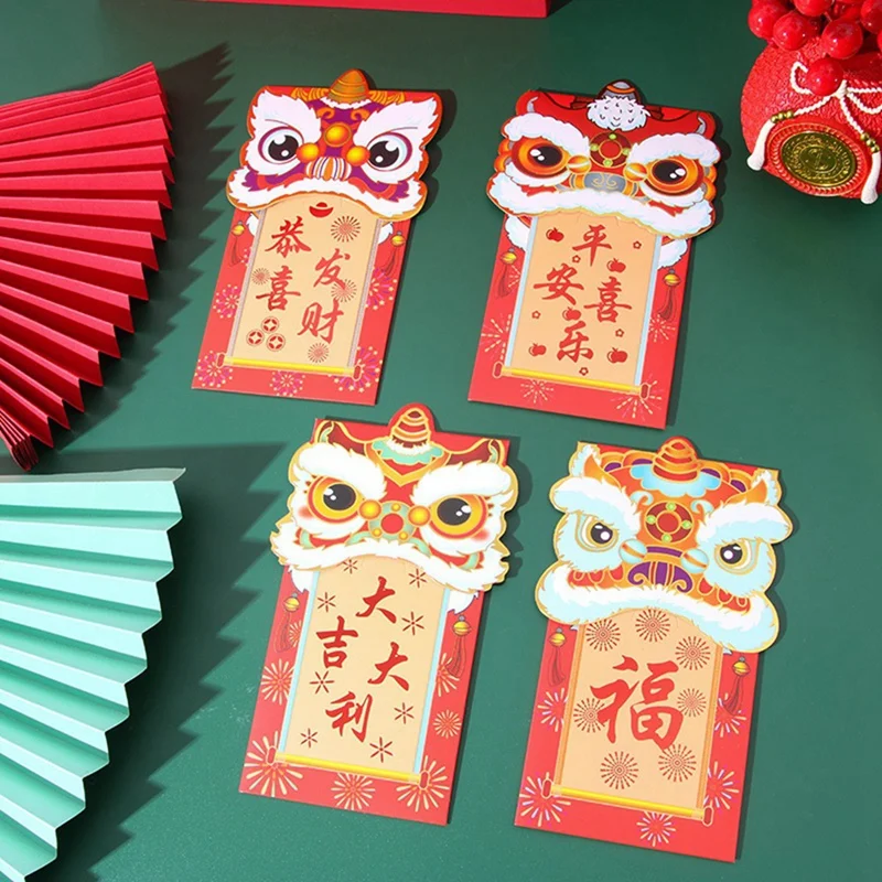 

16 Piece Chinese Red Envelope Spring Festival New Year Lucky Money Envelopes Colorful Envelopes 8.9X18.3Cm