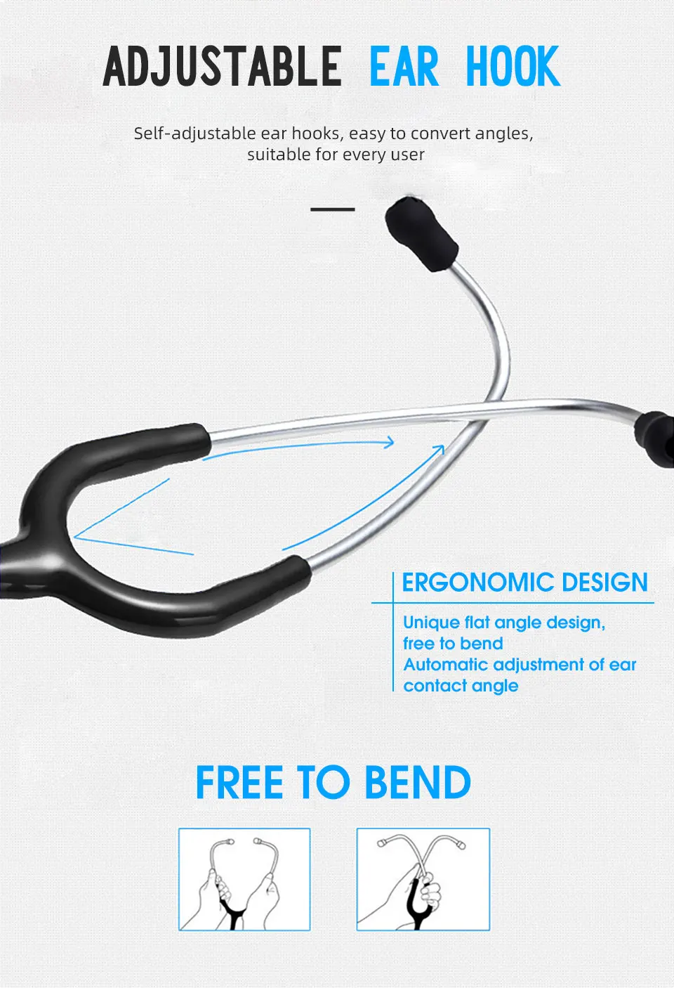 AiQUE Stethoscope Medical Dual Head Professional Phonendoscope Accessories Endoscope Heart For Nurse Doctor Student dual head stethoscope medical stethoscope