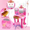Magic Makeup Vanity Table & Chair Set for Girls with Light & Music, Pretend Play Toy