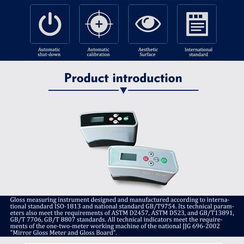 Gloss meter Paint Ink Tiles Stone Surface Measure Wood Paper Plastic Metal Tester 0-150Gu 0.1Gu