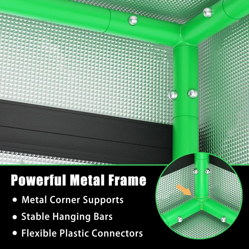 Grow Tent, 48"x48"x80" Indoor Hydroponic Water-Resistant System with Removable Floor Tray and Observation Window, Easy Setup
