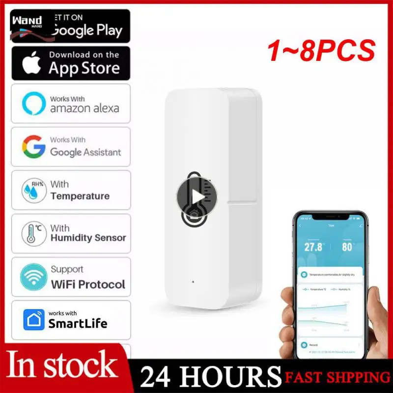 

Умный Wi-Fi датчик температуры и влажности Tuya, 1-8 шт.