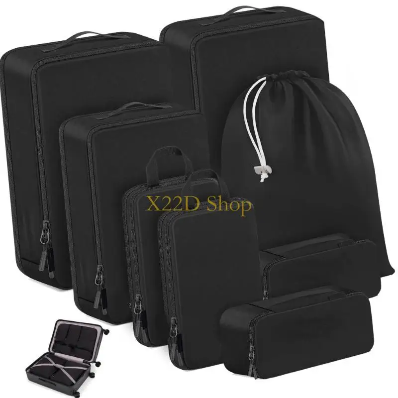 X22D 10pcs Expandable Compression Packing Cubes for Travel Handheld Organizers Bags for Efficient Clothes Storage Solution 4