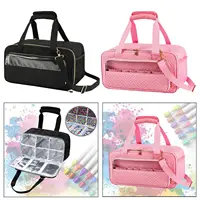 Marker Carrying Case with Divider Portable with Handle Strap Art Supply Storage Case for Marker Paint Paint Brushes for Artists 4