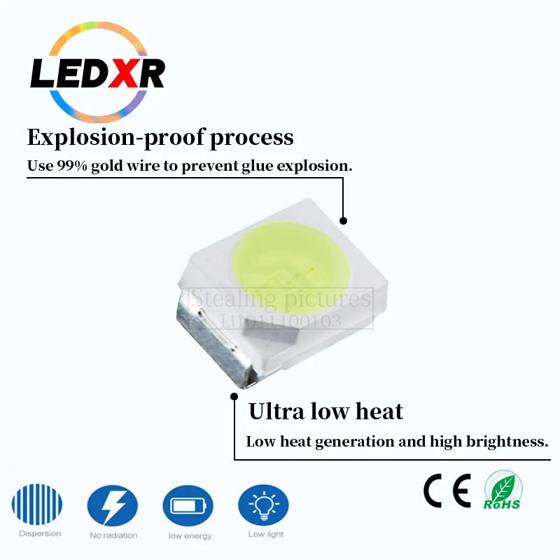 50 X LED SMD 1206 – Luce Ghiaccio Blu Azzurro, 3.6V, Per Elettronica E Accessori