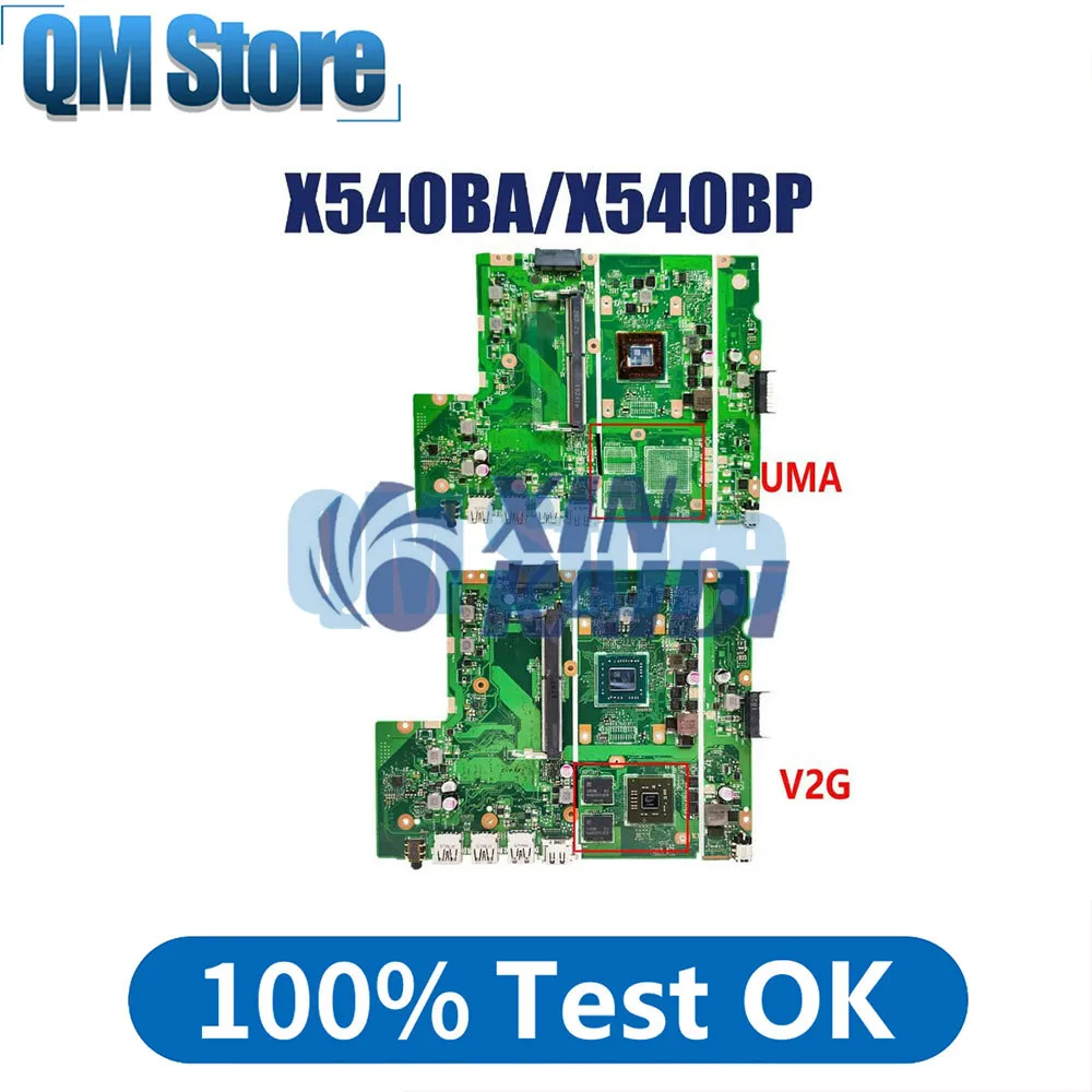 Notebook Mainboard For ASUS X540 X540BP X540BA A540B Laptop Motherboard With E2 A4 A6 A9 CPU 100% test OK