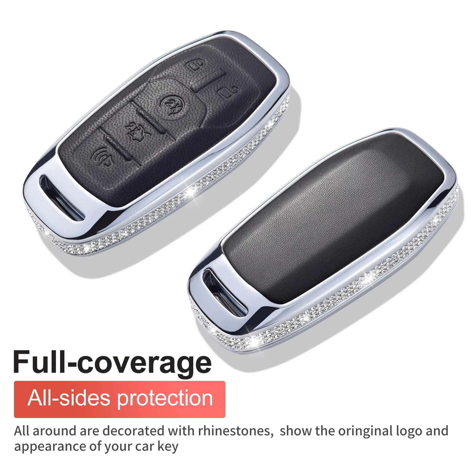 Cover In TPU Per Chiave Ford Mustang/Fusion/Explorer/F-150 – 3 Pulsanti, Viola Chiaro – Protezione Antiurto E Portachiavi
