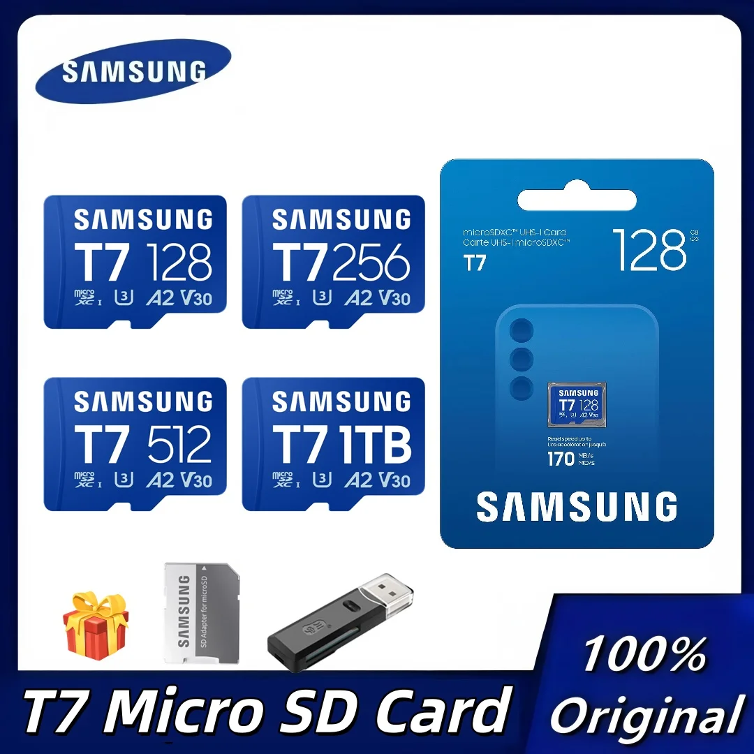 삼성 T7 1TB 512GB 256GB 128GB 마이크로SD 카드 최대 170MB/s..