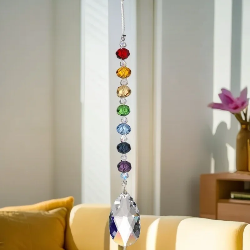 1PCS 20mm Crystal Suncatcher Ball Prism Chakra Rondelle Beads Pendant Rainbow Maker Hanging Home Garden Decoration sun catcher crystal pendant sun catchers